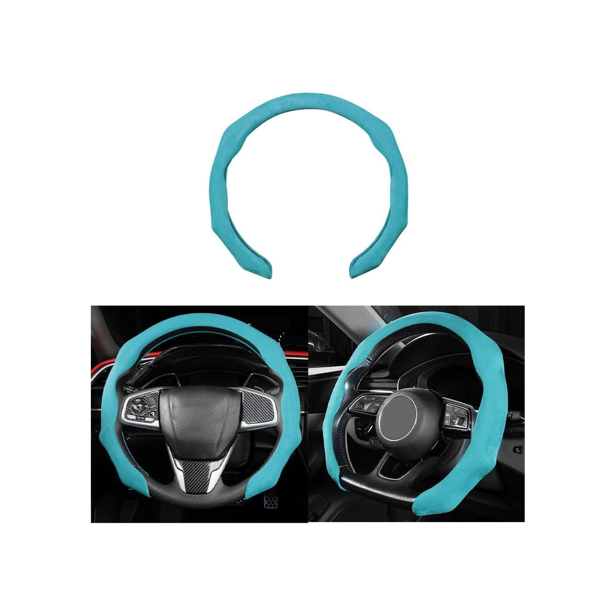 Mandark 15 Inch Car Steering Wheel Cover, Non-Slip, Black