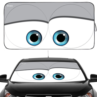 GVEN Windshield Sun Shades Car Sun Shade Protector Blocks UV Rays for Full-Size Sedan & SUV, Mid-Size SUV, Sports Cars, Wagon and Mid-Size Pickup Truck Car Accessories (Black, L)