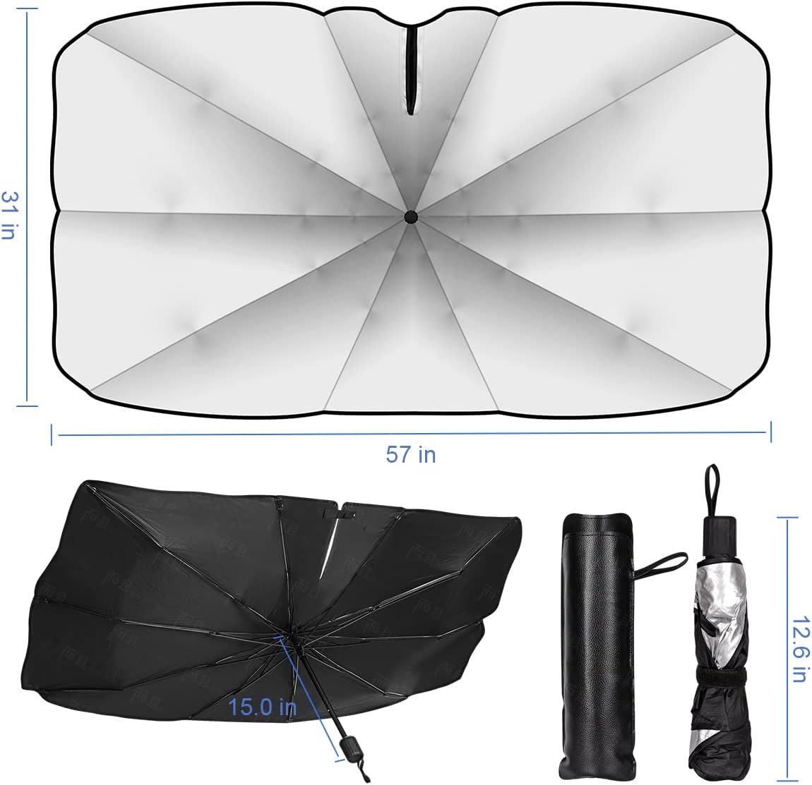 Sedan SUV Car Sun Shade for Windshield, Blocks UV Rays & Sun Heat