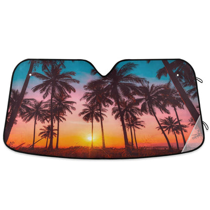 Black Leopard Car Windshield Sun Shade African Animal Skin Print Foldable UV Ray Sun Visor Protector Sunshade to Keep Your Vehicle Cool (51" x 27")
