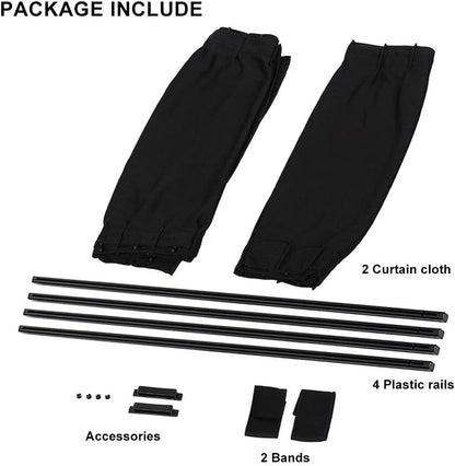 for car Magnetic Curtains 2 x 50s Car Sunshade,Sun Shade Window Curtain Adjustable Sunshade Drape Visor Valance Curtain(Black)
