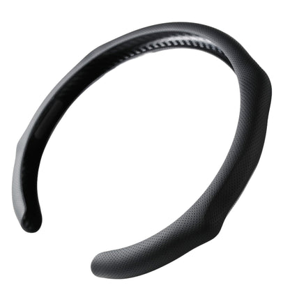 Quick Install Sporty Black Perforated Nappa Leather Steering Wheel Cover for All 14½ to 15 inches Car Sedan Coupe SUV Pickup 14.5 to 15