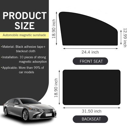 4PCS Auto Window Shade, Magnetic Side Window Sun Shade, Block Light Car Window Covers, Heat Insulation and UV Protection Car Curtain, Universal Interior Accessories