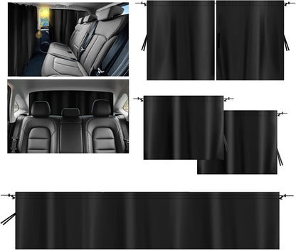 4PCS Car Window Shades Kit with Tailgate Shade,Thickened Vinyl Coated Car Window Covers for Privacy and Maintaining Cool Auto Interior Temperature,Universal Cars Curtains for Windows
