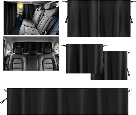 4PCS Car Window Shades Kit with Tailgate Shade,Thickened Vinyl Coated Car Window Covers for Privacy and Maintaining Cool Auto Interior Temperature,Universal Cars Curtains for Windows