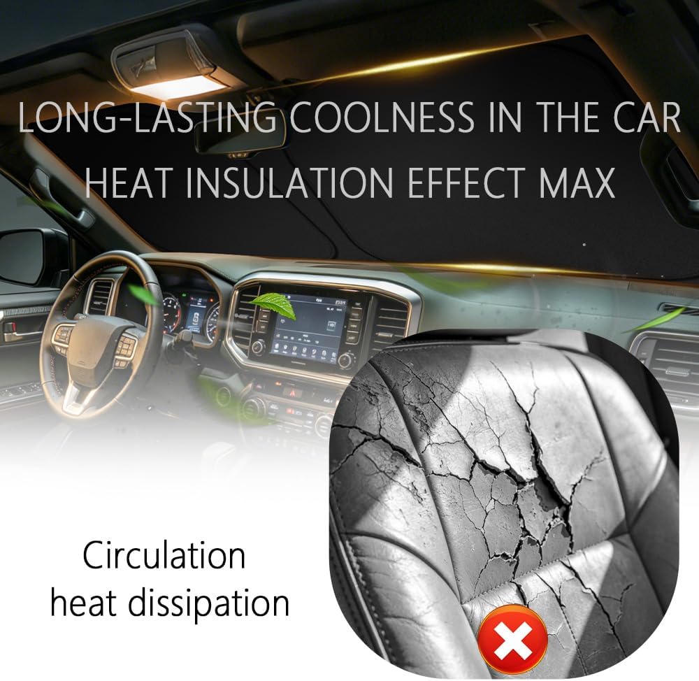 Car Windshield Sun Shade Compatible with Toyota RAV4 2019-2025,Oxford Cloth Sun Shade for Car Windshield with Foldable Design,Windshields Cover Suns Shades for Blocking Heat with Storage Bag