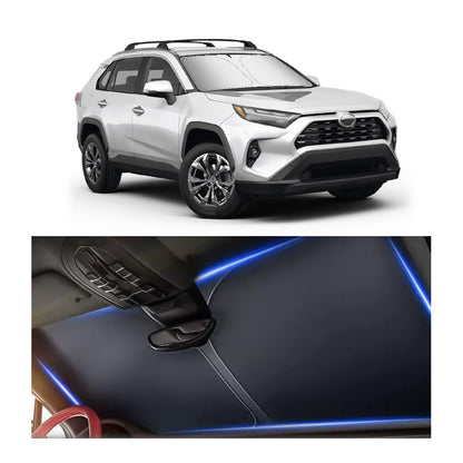 Car Windshield Sun Shade Compatible with Toyota RAV4 2019-2025,Oxford Cloth Sun Shade for Car Windshield with Foldable Design,Windshields Cover Suns Shades for Blocking Heat with Storage Bag