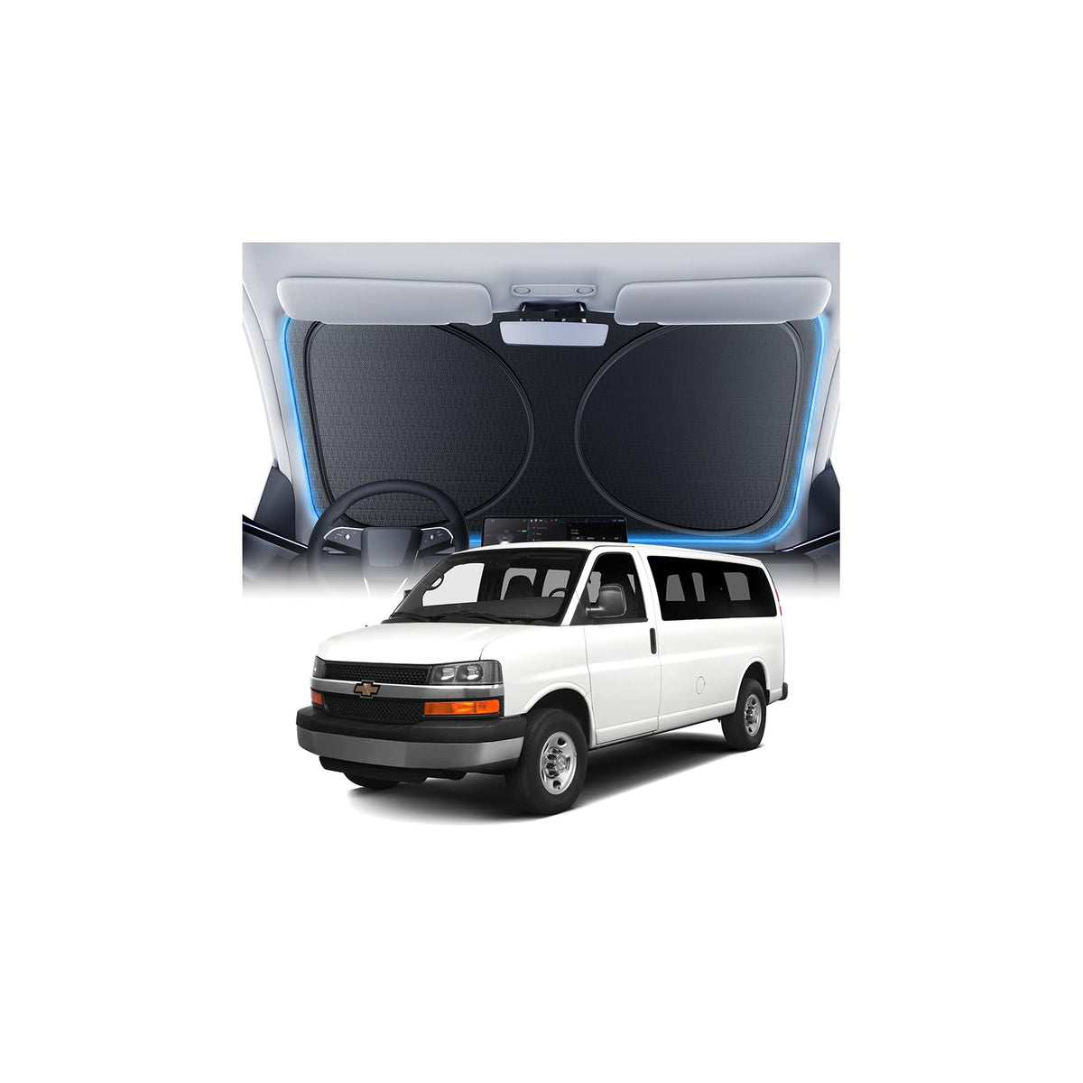 Windshield Sun Shade for Honda CR-V 2000-2026, 100% UV Block & Heat Insulation, Custom Fit Sunshade, Foldable Car Sunshade with Storage Bag, Summer Car Accessory