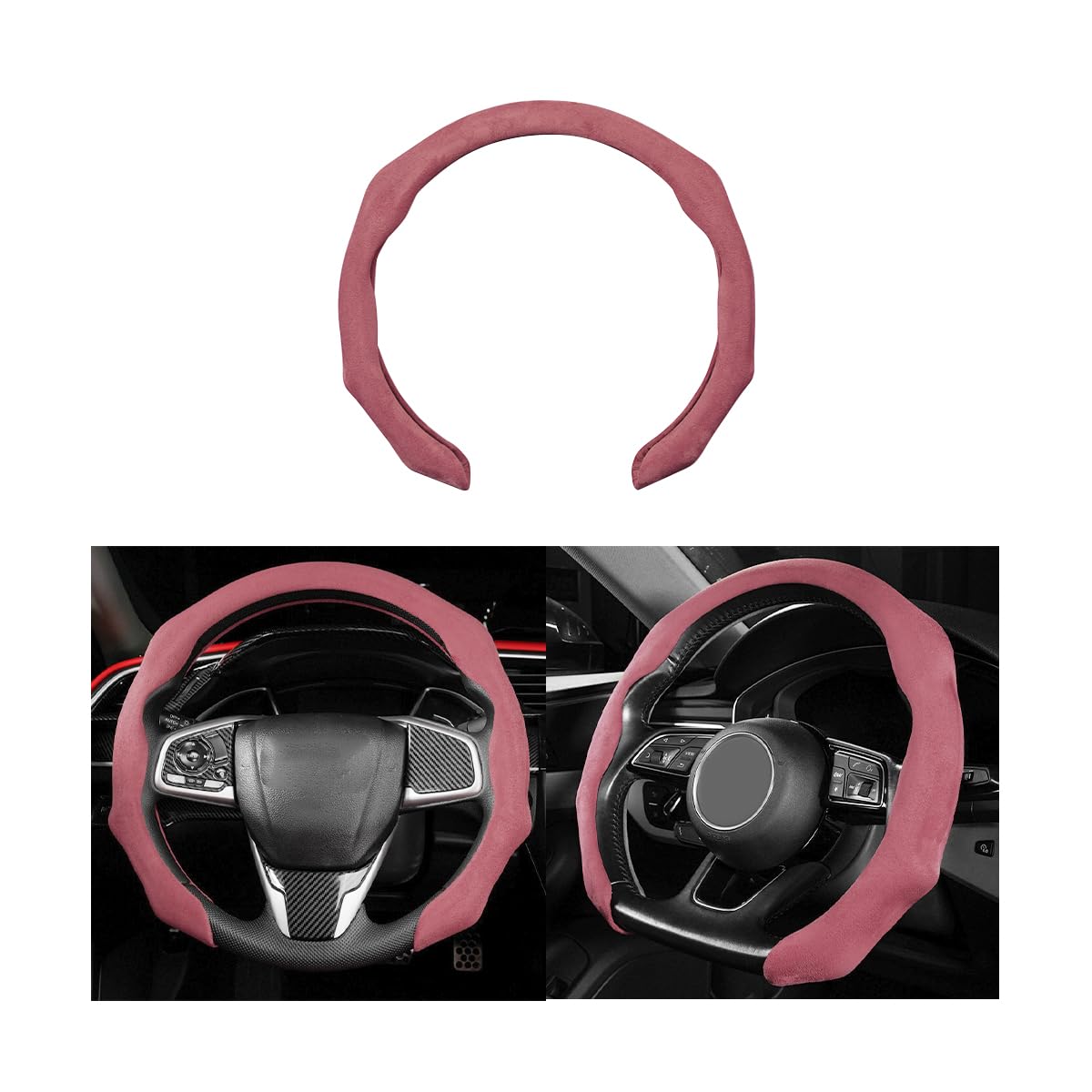 Mandark 15 Inch Car Steering Wheel Cover, Non-Slip, Black