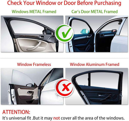 Aokway Magnetic Car Window Shades, Mesh Window Covers for Camping, UV Protection Car Curtains for Front & Rear Sunshade for car Window Baby, Universal Fit for Baby & Drivers (4Pcs)