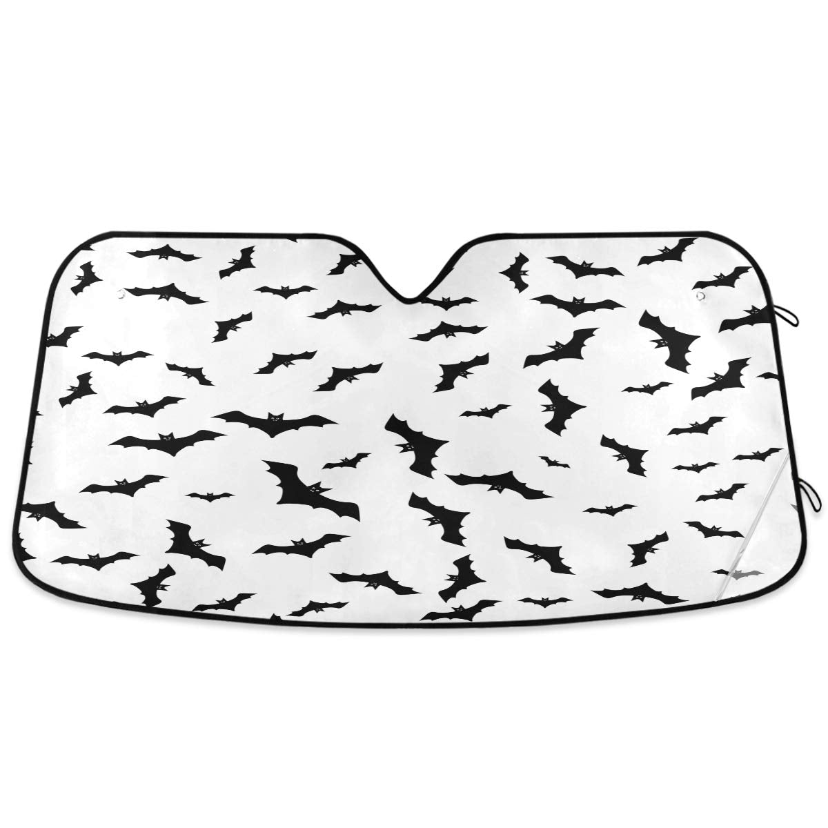 Black Leopard Car Windshield Sun Shade African Animal Skin Print Foldable UV Ray Sun Visor Protector Sunshade to Keep Your Vehicle Cool (51" x 27")
