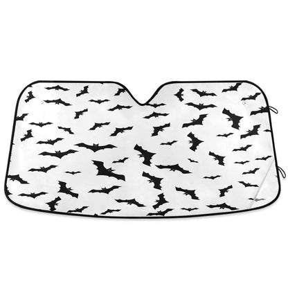 Black Leopard Car Windshield Sun Shade African Animal Skin Print Foldable UV Ray Sun Visor Protector Sunshade to Keep Your Vehicle Cool (51" x 27")