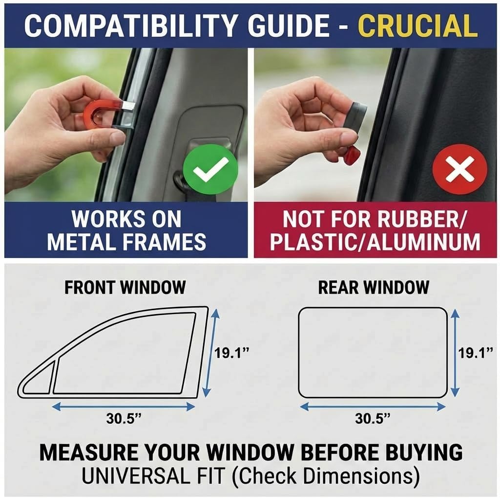 XCBYT Magnetic Car Window Shades for Side Window, 100% Blackout Privacy