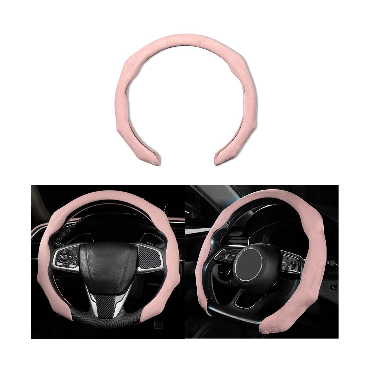 Mandark 15 Inch Car Steering Wheel Cover, Non-Slip, Black