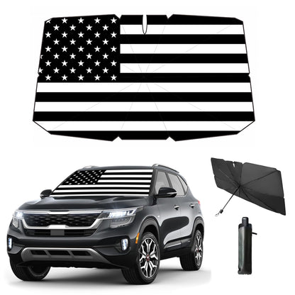 Windshield Sun Shade 2025 Car Accessories 100% Blackout Car Front Windsow Shades Umbrella Automotive Sun Visor Block Heat Insulation Protection (Black Eyes)