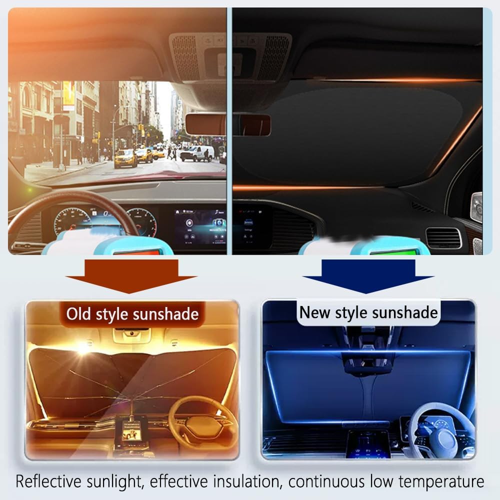 Car Windshield Sun Shade Compatible with Toyota RAV4 2019-2025,Oxford Cloth Sun Shade for Car Windshield with Foldable Design,Windshields Cover Suns Shades for Blocking Heat with Storage Bag
