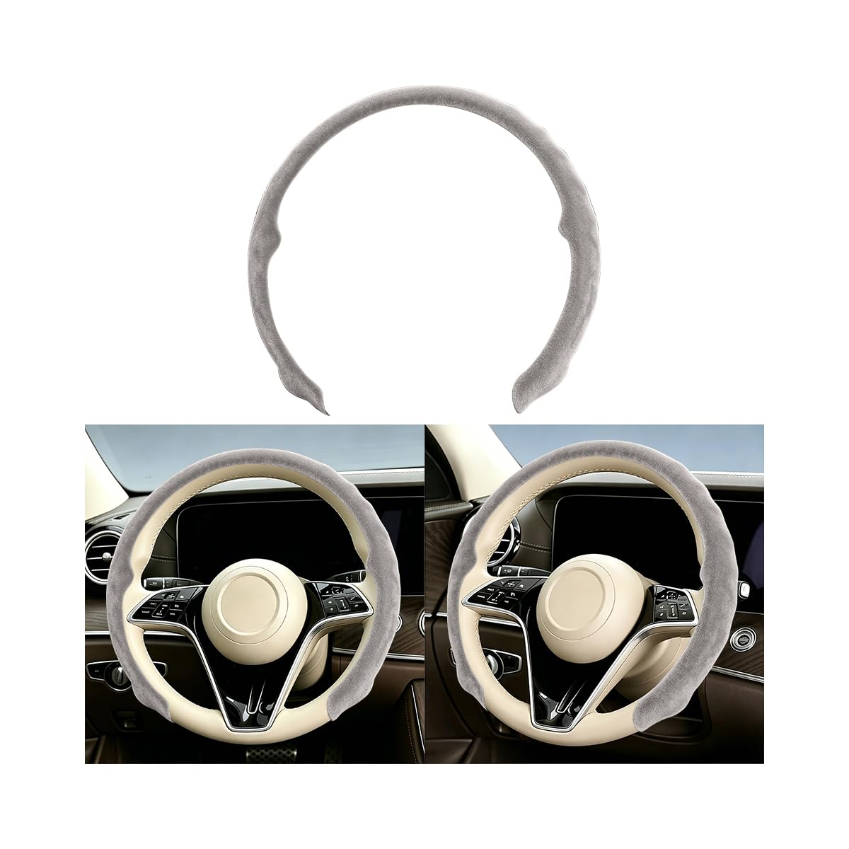Mandark 15 Inch Car Steering Wheel Cover, Non-Slip, Black