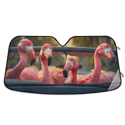 Leopard Skin Print Car Windshield Sun Shade Animal Brown Foldable UV Ray Sun Visor Protector Sunshade to Keep Your Vehicle Cool (55" x 27.6")