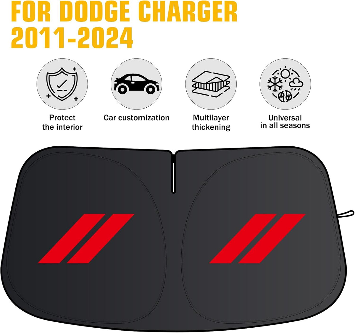 Windshield Sun Shade Fits for Dodge Charger 2011-2024