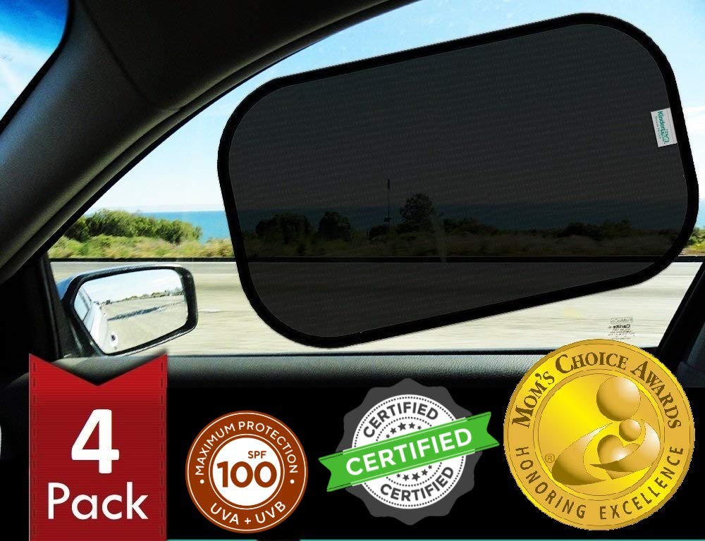 Car Window Shades - Certified 99.79% UVA & 99.95% UVB Sun Protection