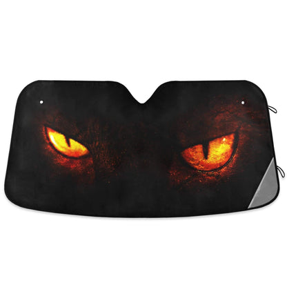 Leopard Skin Print Car Windshield Sun Shade Animal Brown Foldable UV Ray Sun Visor Protector Sunshade to Keep Your Vehicle Cool (55" x 27.6")