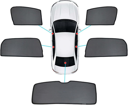 Car Magnetic Sun Protection Curtain 5Pack Fit for Toyota Camry 2007 2008 2009 2010 2011 UV Protection, Insect Screen, Rear Passenger Side Window Visor-Black