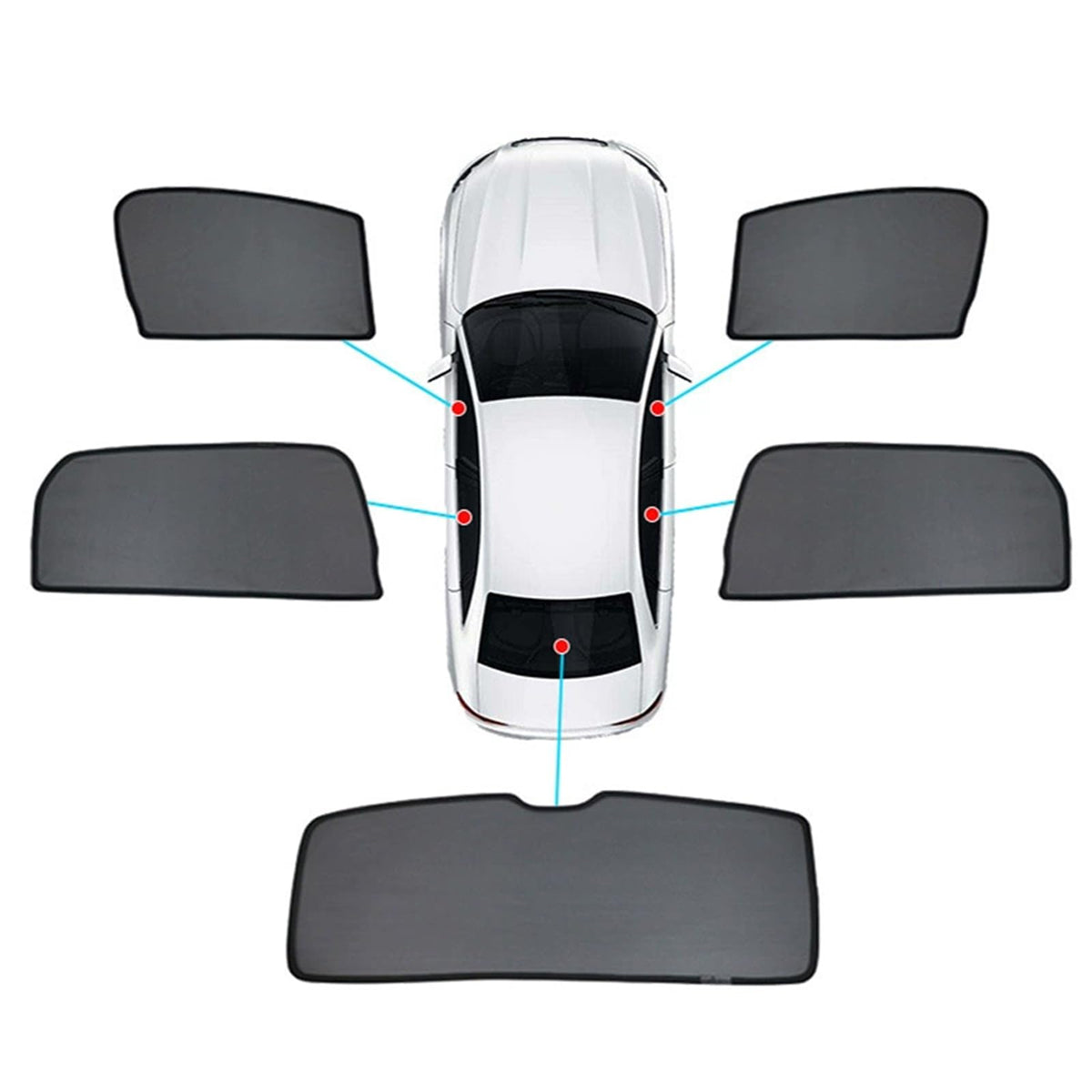 Car Magnetic Sun Protection Curtain 5Pack Fit for Toyota Camry 2007 2008 2009 2010 2011 UV Protection, Insect Screen, Rear Passenger Side Window Visor-Black