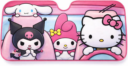 Hello Kitty Car Shade | Hello Kitty Sunshade Car | Carshade Auto Front Windshield Kawaii Kitty Sunshade | 58" X 27.5" | Fits Most Standard Windshields | Officially Licensed