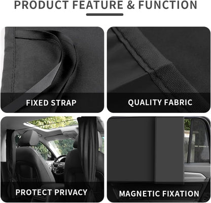 Car Sun Shade Kit,Large Car Curtains Include 1PCS Divider Curtain and 2PCS Magnetic Curtain,Universal Truck Window Shades Accessories for Privacy,Sleeping,Blackout (Large for SUV&Truck)