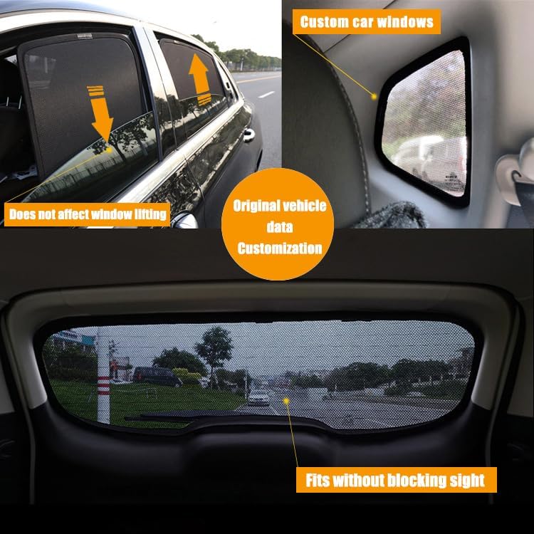 REVXON Magnetic Car Shades for Side Windows for Honda CR-V 2012-2016, Custom Fit Mesh Car Window Cover Privacy Curtain Heat Reduction Breathable Allows Window Open,Four Windows