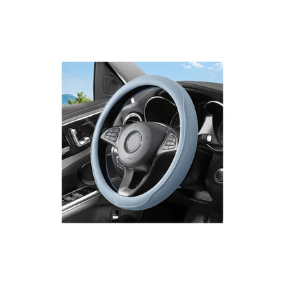 Zpana 14.5-15" Car Steering Wheel Cover, Breathable Soft Leather, White