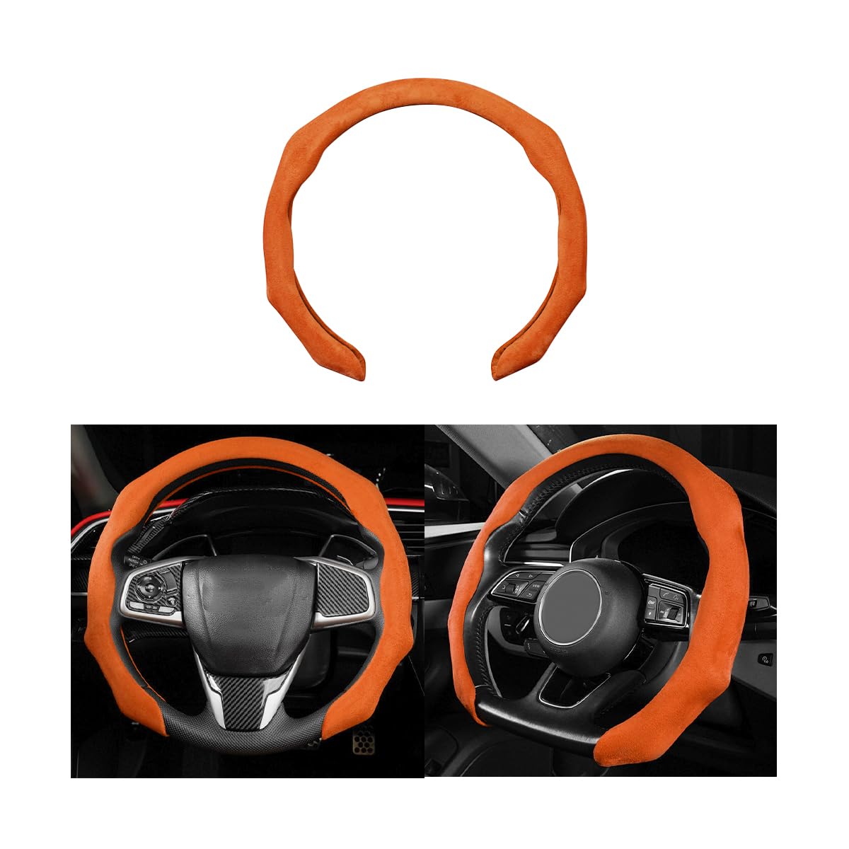 Mandark 15 Inch Car Steering Wheel Cover, Non-Slip, Black