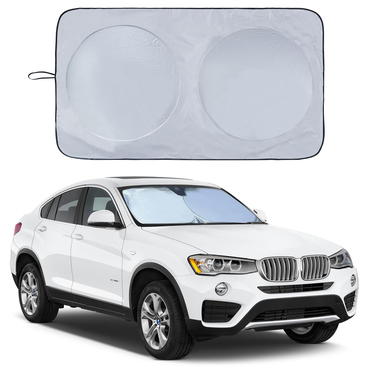 Car Windshield Sunshade, Cute Dog & Cat Front Windshield Sun Shade - Medium