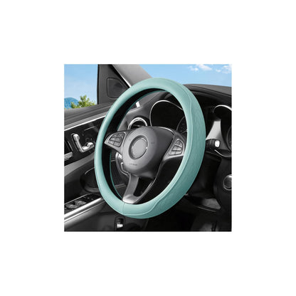 Zpana 14.5-15" Car Steering Wheel Cover, Breathable Soft Leather, White