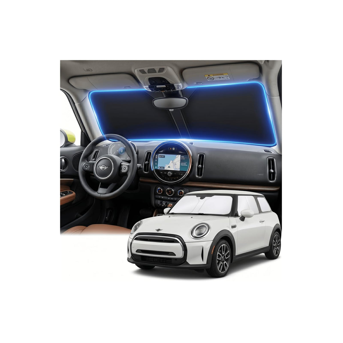for Honda Accord 2018-2022 Windshield Sun Shade Front Window Shade Custom Fit Accord Accessories Sun Visor Foldable Shade Blocks UV Rays Summer Must Have Car Accessories
