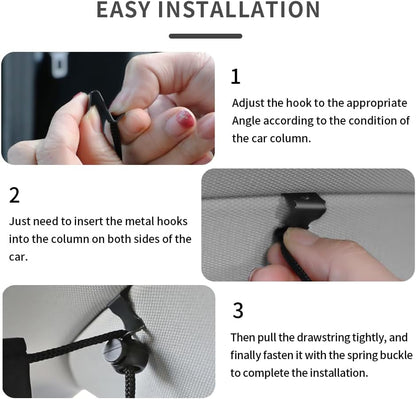 Car Sun Shade Kit,Large Car Curtains Include 1PCS Divider Curtain and 2PCS Magnetic Curtain,Universal Truck Window Shades Accessories for Privacy,Sleeping,Blackout (Large for SUV&Truck)