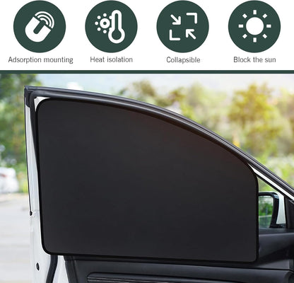 4 PCS Automobile Side Window Shades, Magnetic Privacy Car Window Shade, Provide Cool Experience for Napping, Changing Clothes, Universal for Most Cars Accessories (Black)