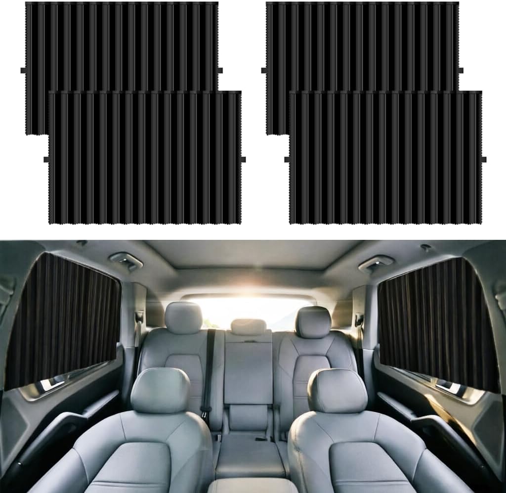 Magnetic Car Side Window Sun Shades for Breastfeeding, Taking a nap, Camping (Back Seat 4pcs)