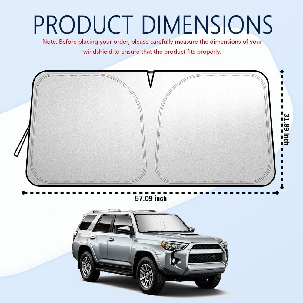 Car Windshield Sun Shade Compatible with Toyota RAV4 2019-2025,Oxford Cloth Sun Shade for Car Windshield with Foldable Design,Windshields Cover Suns Shades for Blocking Heat with Storage Bag