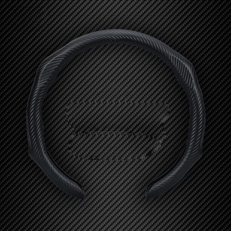 Quick Install Sporty Black Perforated Nappa Leather Steering Wheel Cover for All 14½ to 15 inches Car Sedan Coupe SUV Pickup 14.5 to 15
