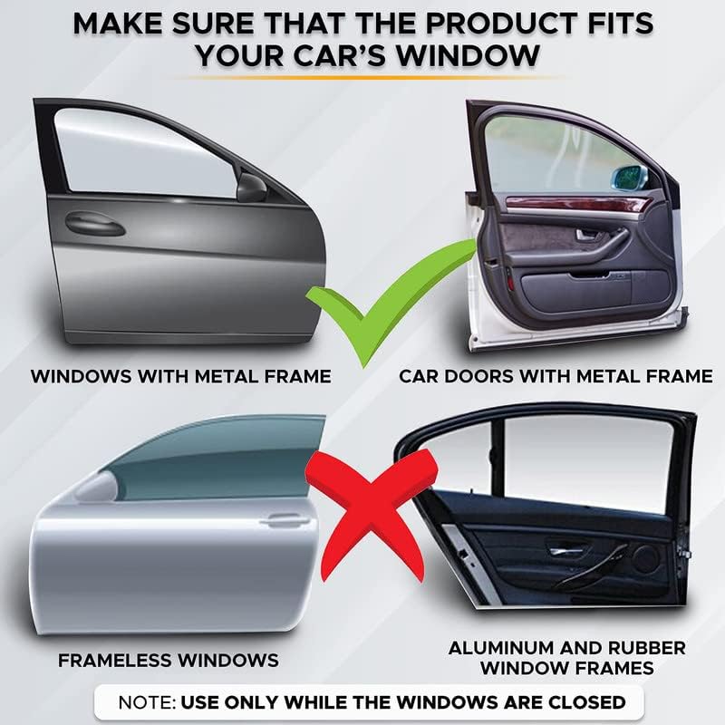 EcoNour Magnetic Car Sun Shade Side Window (2 Pack) | Rear Window Sun Shade