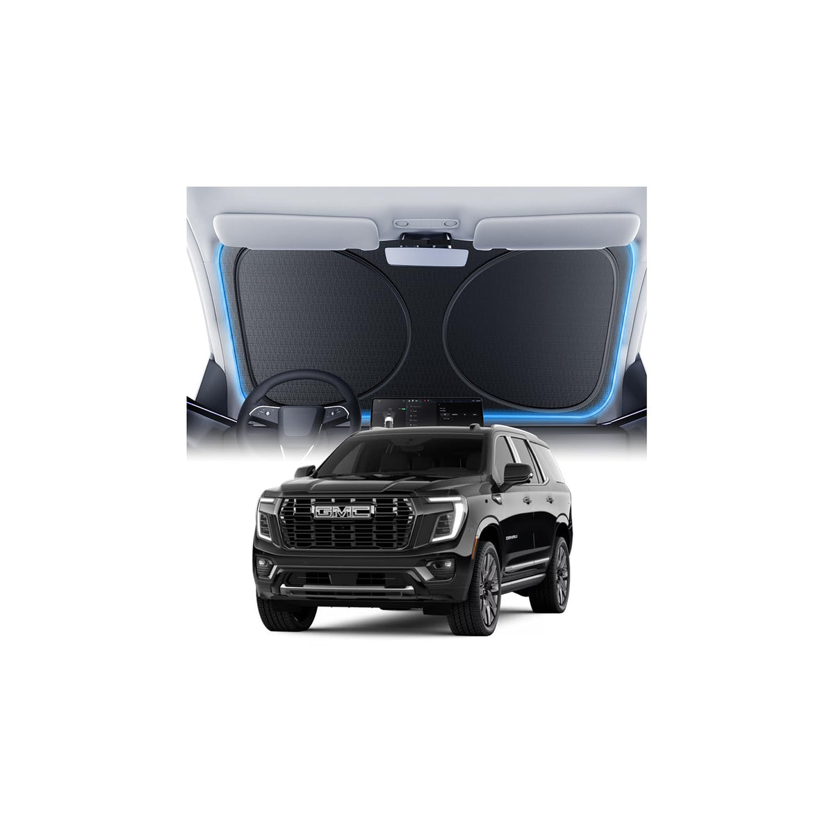 Windshield Sun Shade for Honda CR-V 2000-2026, 100% UV Block & Heat Insulation, Custom Fit Sunshade, Foldable Car Sunshade with Storage Bag, Summer Car Accessory