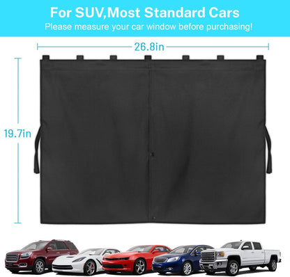 Car Window Shades, Double Layers Magnetic Car Sun Shade for Baby, Blackout/See Through Back Side Window Covers, Auto Window Curtains for UV Protection