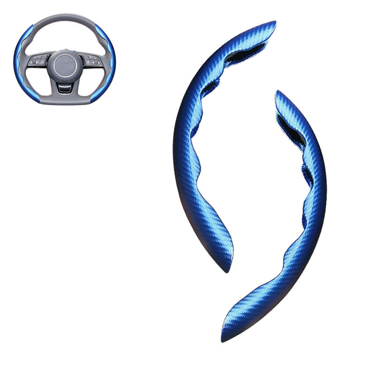 15inch Pattern Carbon Fiber for Mercedes Benz Steering Wheel Cover Segmented Steering Wheel Protector Fit Mercedes Benz A C E S Class Series GLK CLA GLA GLC GLE CLS SLK Accessories