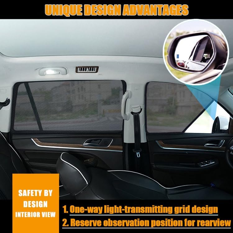 REVXON Magnetic Car Shades for Side Windows for Honda CR-V 2012-2016, Custom Fit Mesh Car Window Cover Privacy Curtain Heat Reduction Breathable Allows Window Open,Four Windows