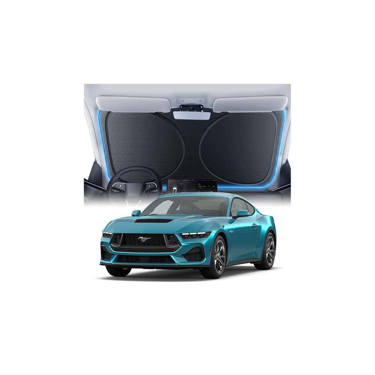 Windshield Sun Shade for Honda CR-V 2000-2026, 100% UV Block & Heat Insulation, Custom Fit Sunshade, Foldable Car Sunshade with Storage Bag, Summer Car Accessory