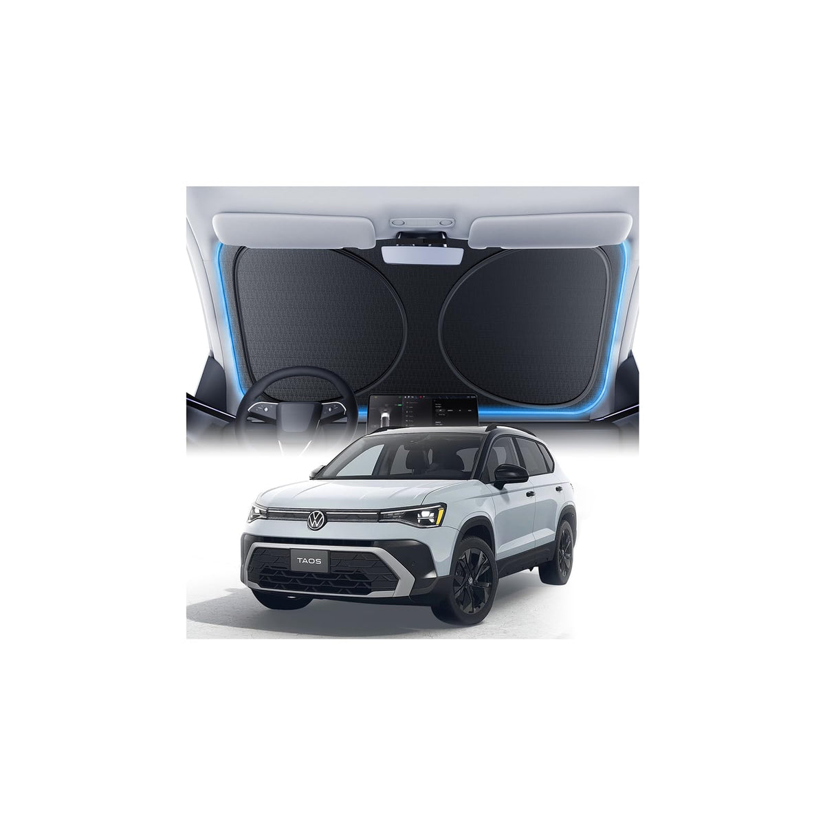 Windshield Sun Shade for Honda CR-V 2000-2026, 100% UV Block & Heat Insulation, Custom Fit Sunshade, Foldable Car Sunshade with Storage Bag, Summer Car Accessory