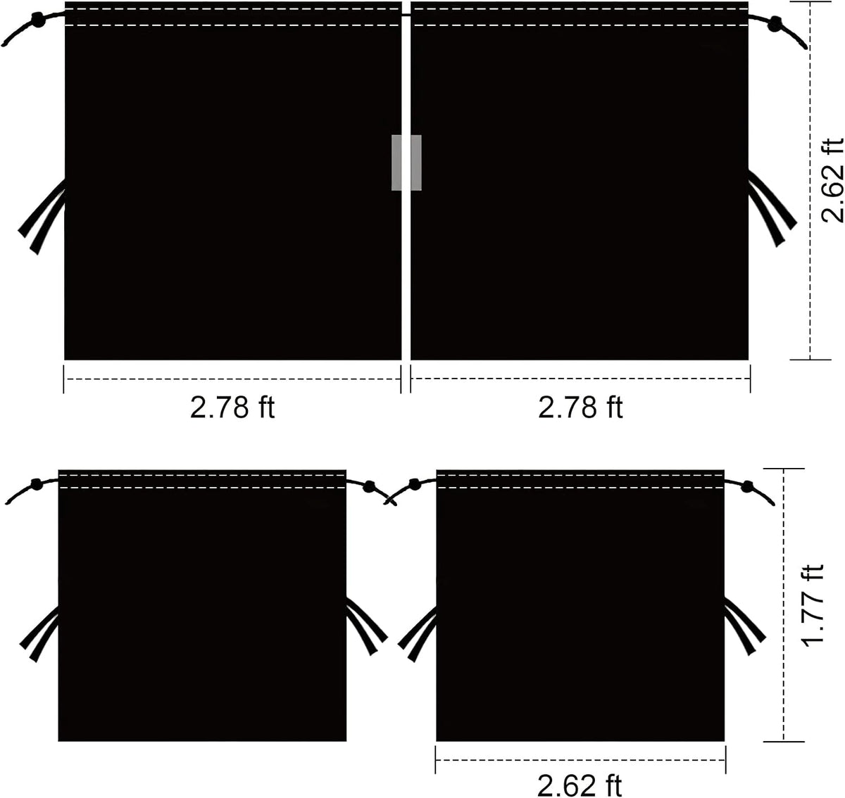 Set of 3 Privacy Curtains for Car, SUV, Van - Includes 1 Rear Seat Divider & 2 Side Windows Divider Curtains for Camping & Sleeping