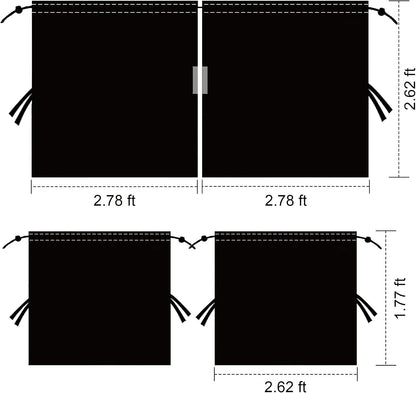 Set of 3 Privacy Curtains for Car, SUV, Van - Includes 1 Rear Seat Divider & 2 Side Windows Divider Curtains for Camping & Sleeping