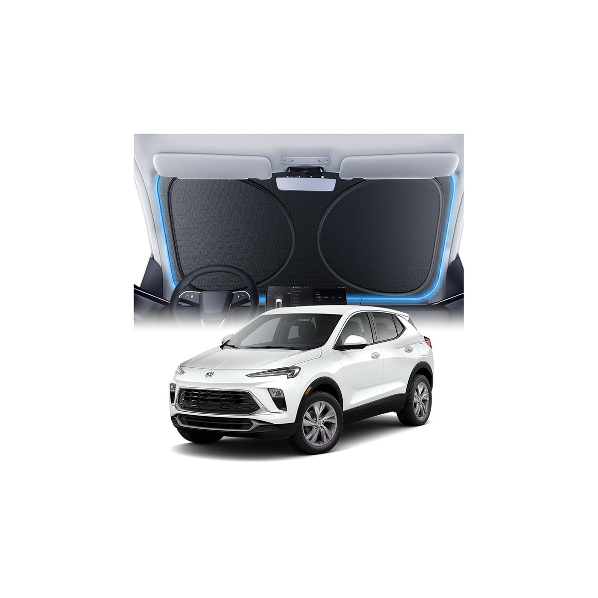 Windshield Sun Shade for Honda CR-V 2000-2026, 100% UV Block & Heat Insulation, Custom Fit Sunshade, Foldable Car Sunshade with Storage Bag, Summer Car Accessory